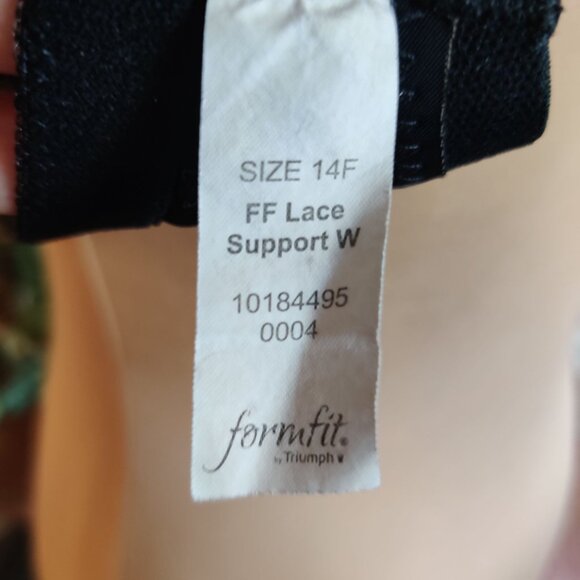 Triumph Formfit Womens Bra Full Figure Support Black Lace Size AU 14F US 36F - Picture 5 of 5